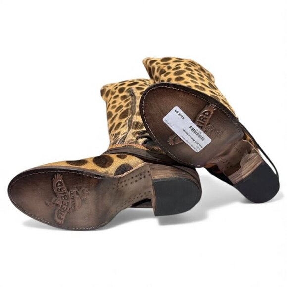 Free Bird Coal Leopard Leather Boots - Size 8 - Picture 6 of 6